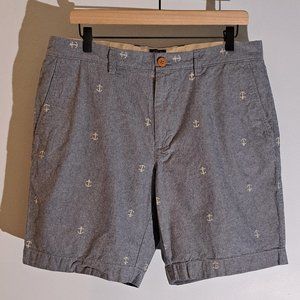 J. Crew Men's 34"x9" Gramercy Flat Front Novelty Print Shorts Style #E7961
